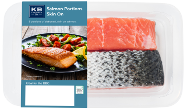 KB Seafood  Co Salmon Portions Skin On