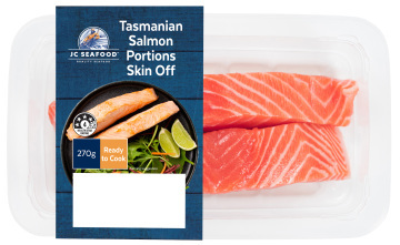 JC Seafood Tasmanian Salmon Portions Skin Off