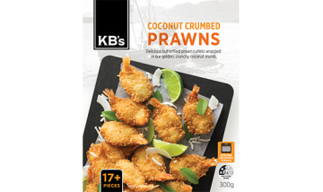 KB's Coconut Crumbed Prawns