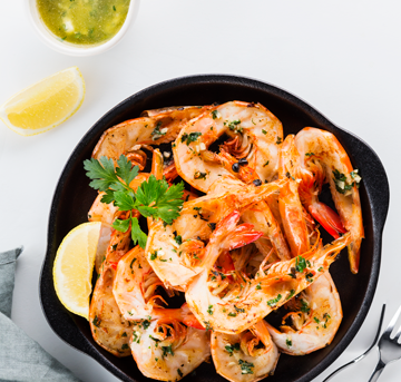 Prawns with Garlic Parsley Butter