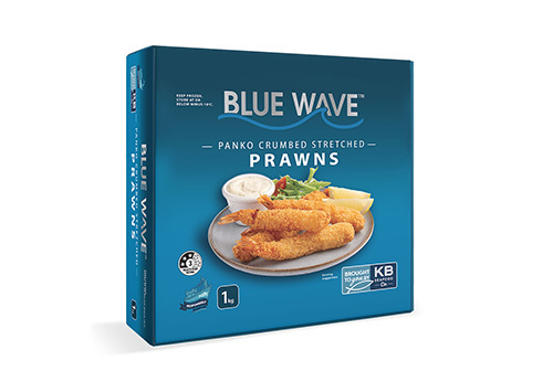 Packaging of Panko Crumbed Prawns